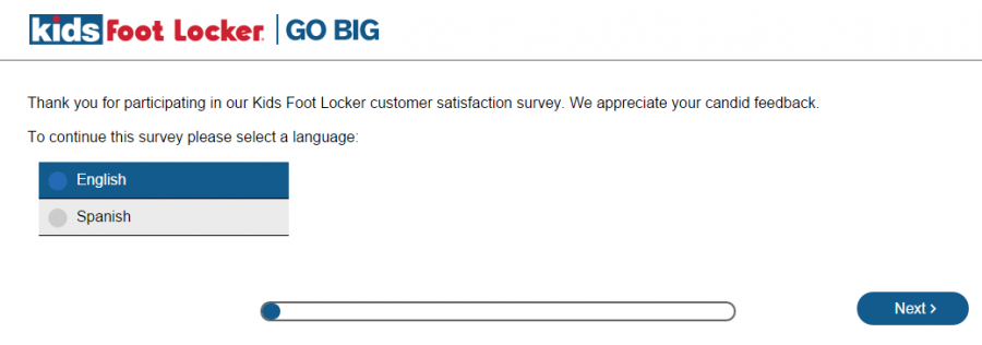 Kids Foot Locker Survey page 5 digit code