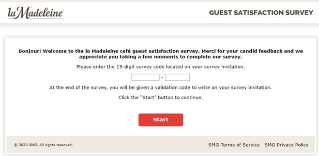La Madeleine Customer Satisfaction Survey Rules