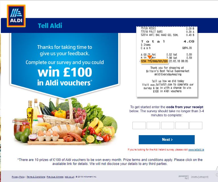 how to complete www tellaldi us Survey
